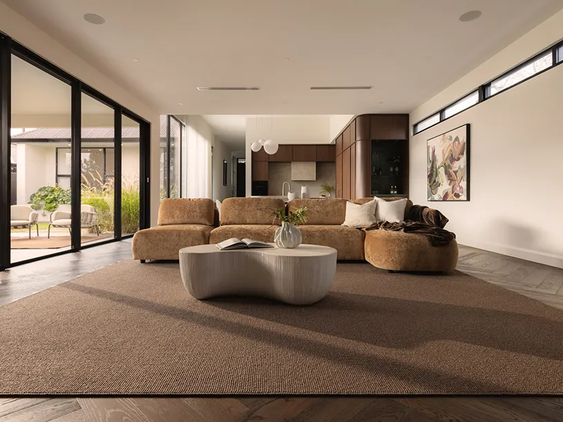 Brown Rectangle Living Room Rug
