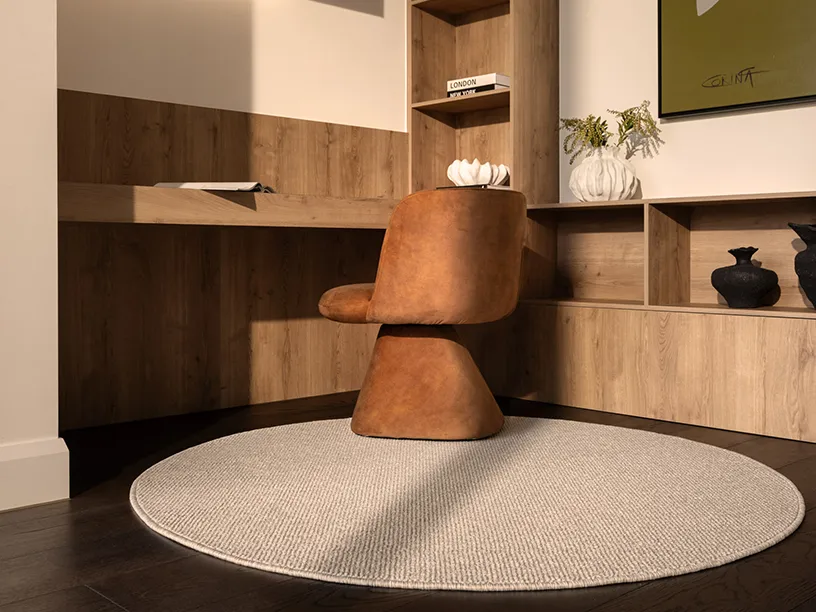 Beige Round Rug
